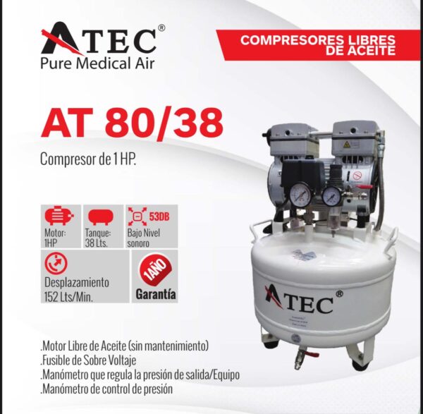COMPRESOR 1HP ATEC AT 80/38